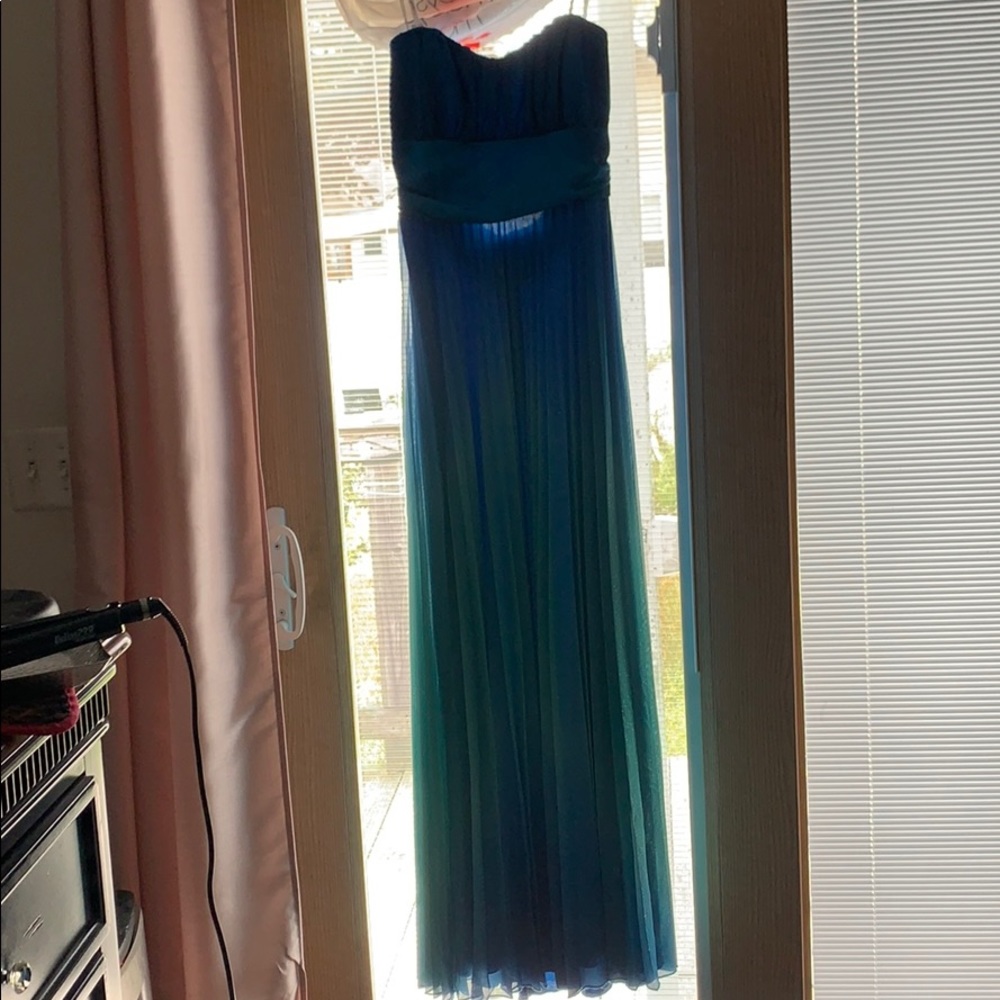 Ombré strapless prom dress
